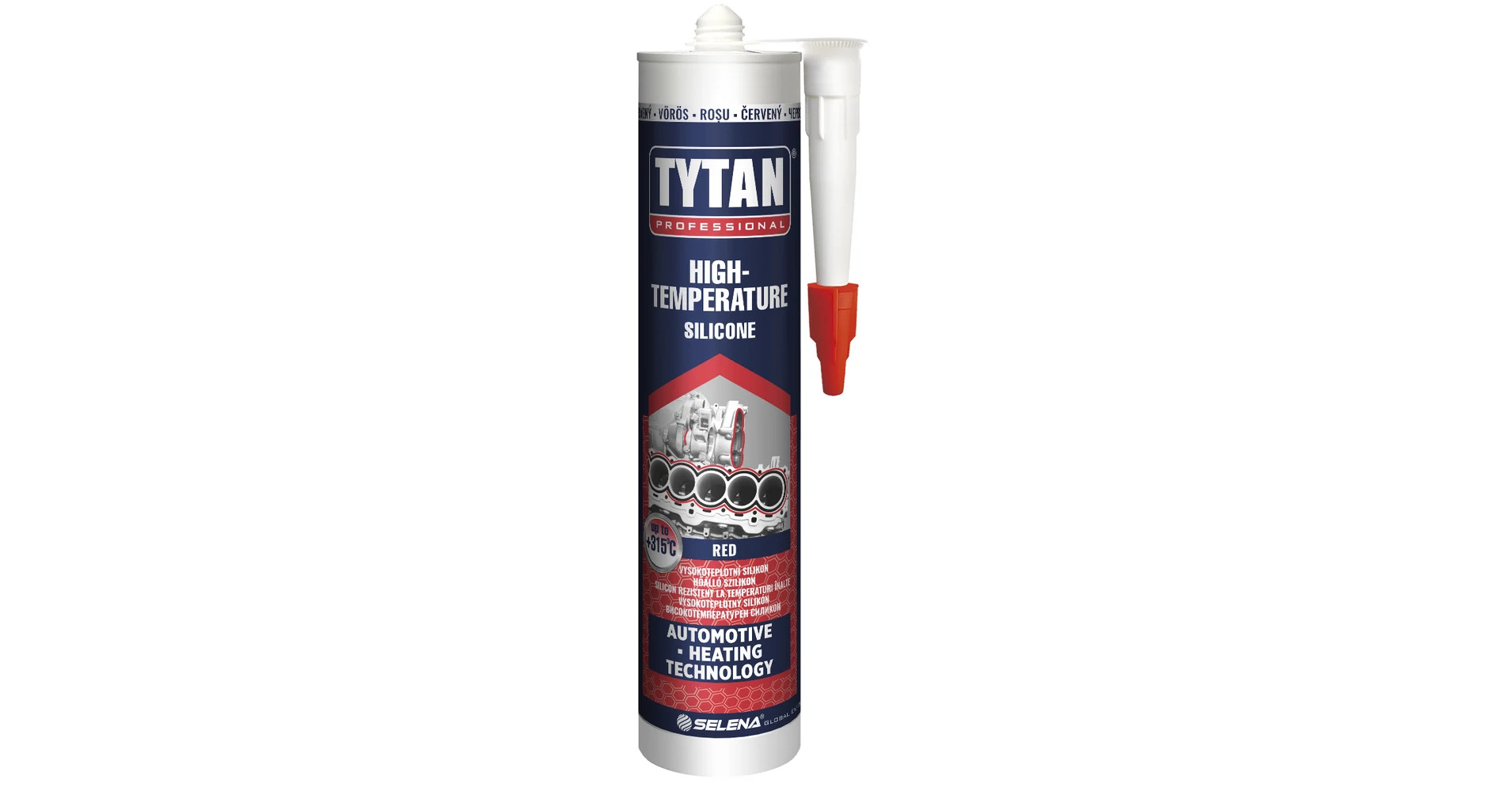 008-002-002-034 Tytan hőálló szilikon, vörös 280 ml - Image 1